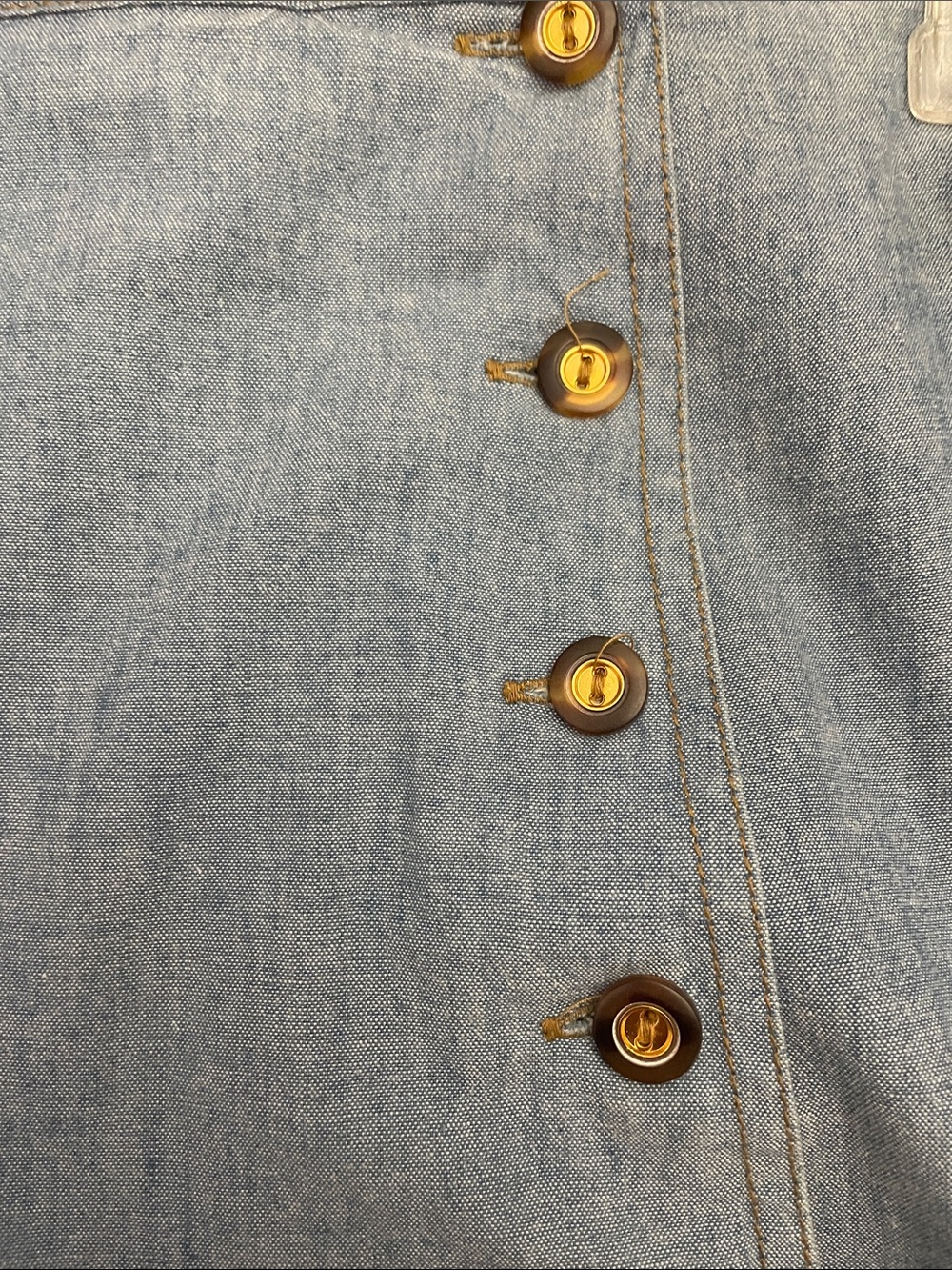 NWT Vintage Lizwear Light Wash Denim Button-Front Maxi Skirt - Size:  16 - Picture 6 of 9